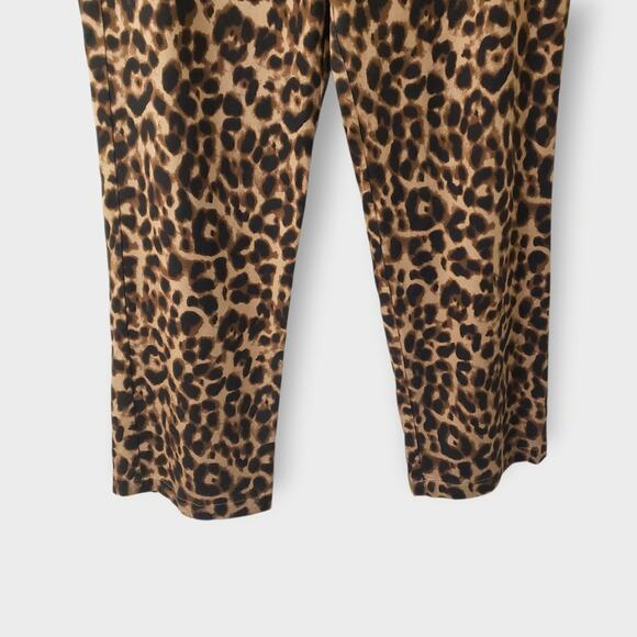 Reformation Marlon Leopard Print Crop Pants High Rise Straight Leg Sz 12 Mobwife - Picture 3 of 13